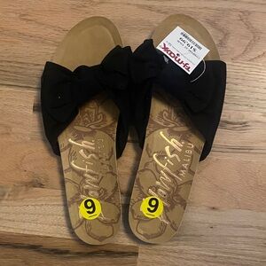 Blowfish Malibu Black Bow Slide Sandals